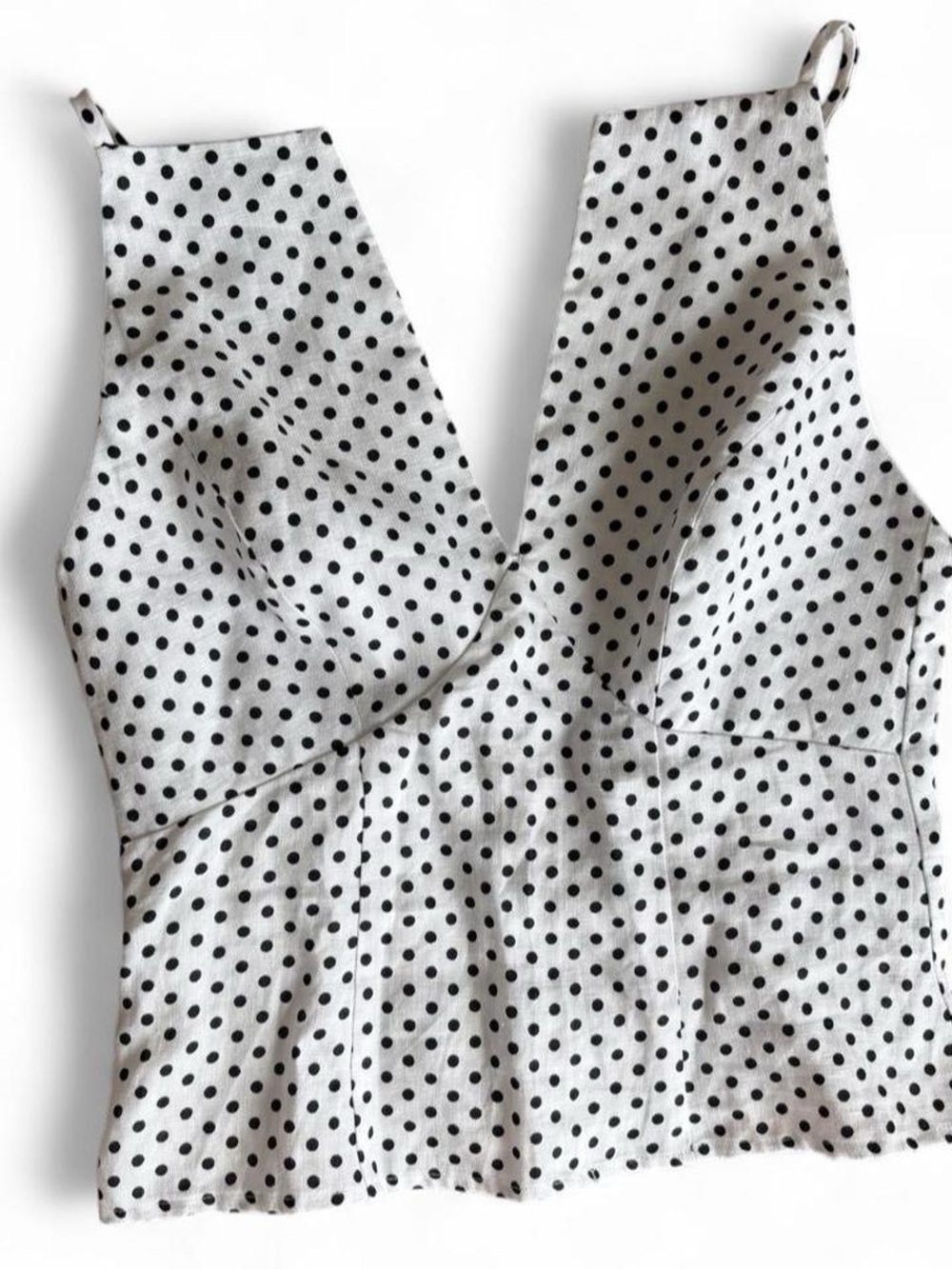 Reformation Evette linen top in eclipse dot